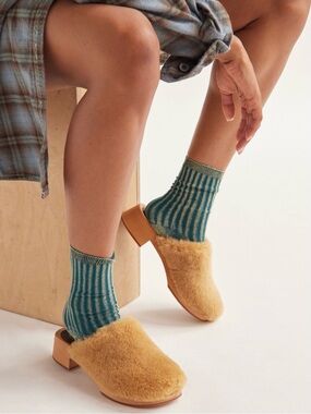 {Swedish Hasbeens} Shearling Fluff Clog